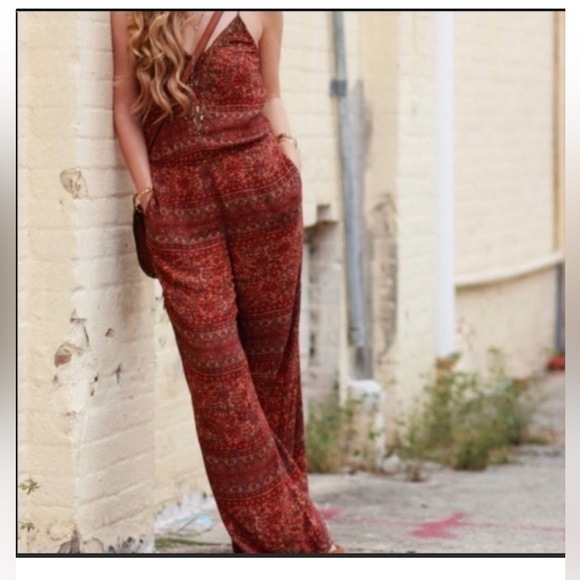American Eagle full length boho jumpsuit Relaxed Fit Boho-Chic SZ S - Picture 1 of 9